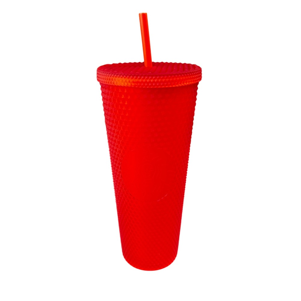 Starbucks Studded Holiday Tumbler 24oz 2020 Red Cold Drinks Straw